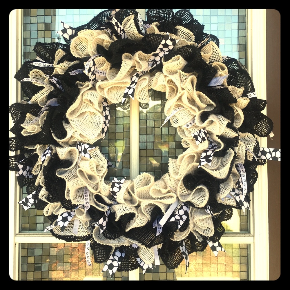 Homemade burlap wreath
